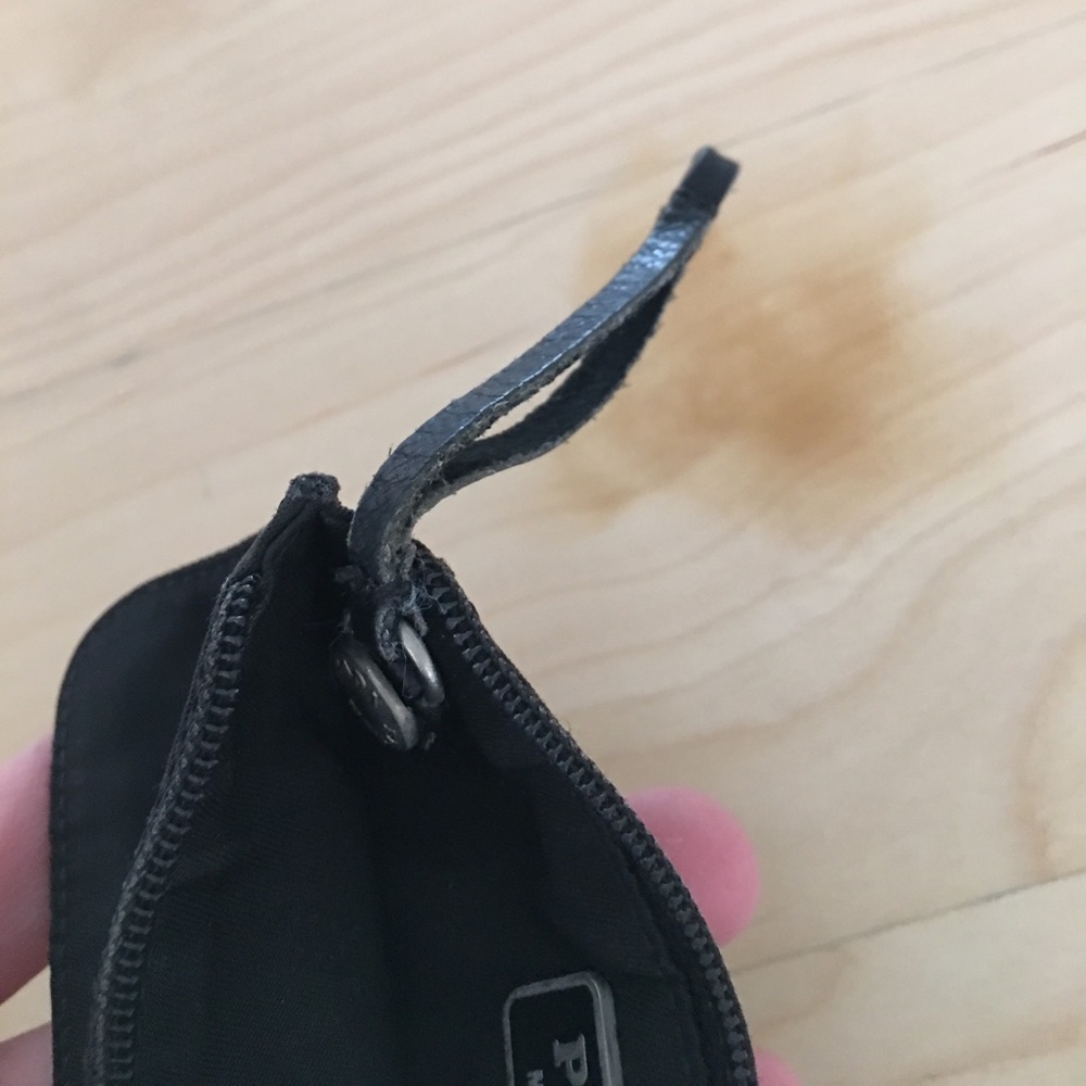 Prada Black Triangle Logo Zip Wristlet Wallet - Picture 4 of 4